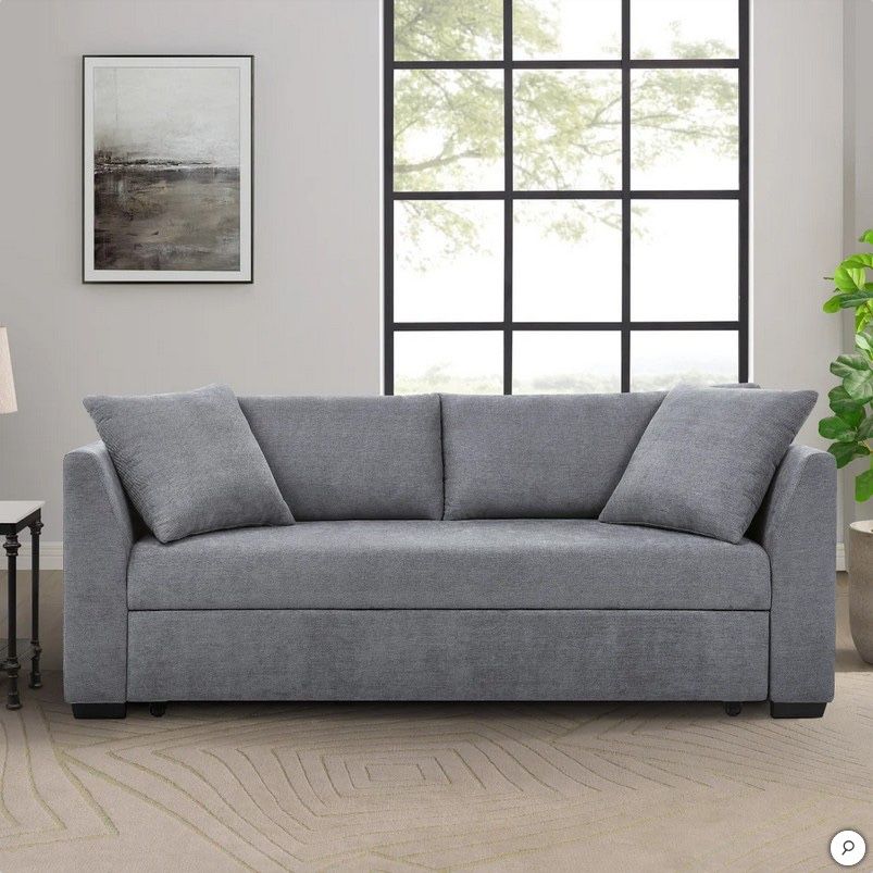 Thomasville Marion Fabric Convertible Sofa, Gray...