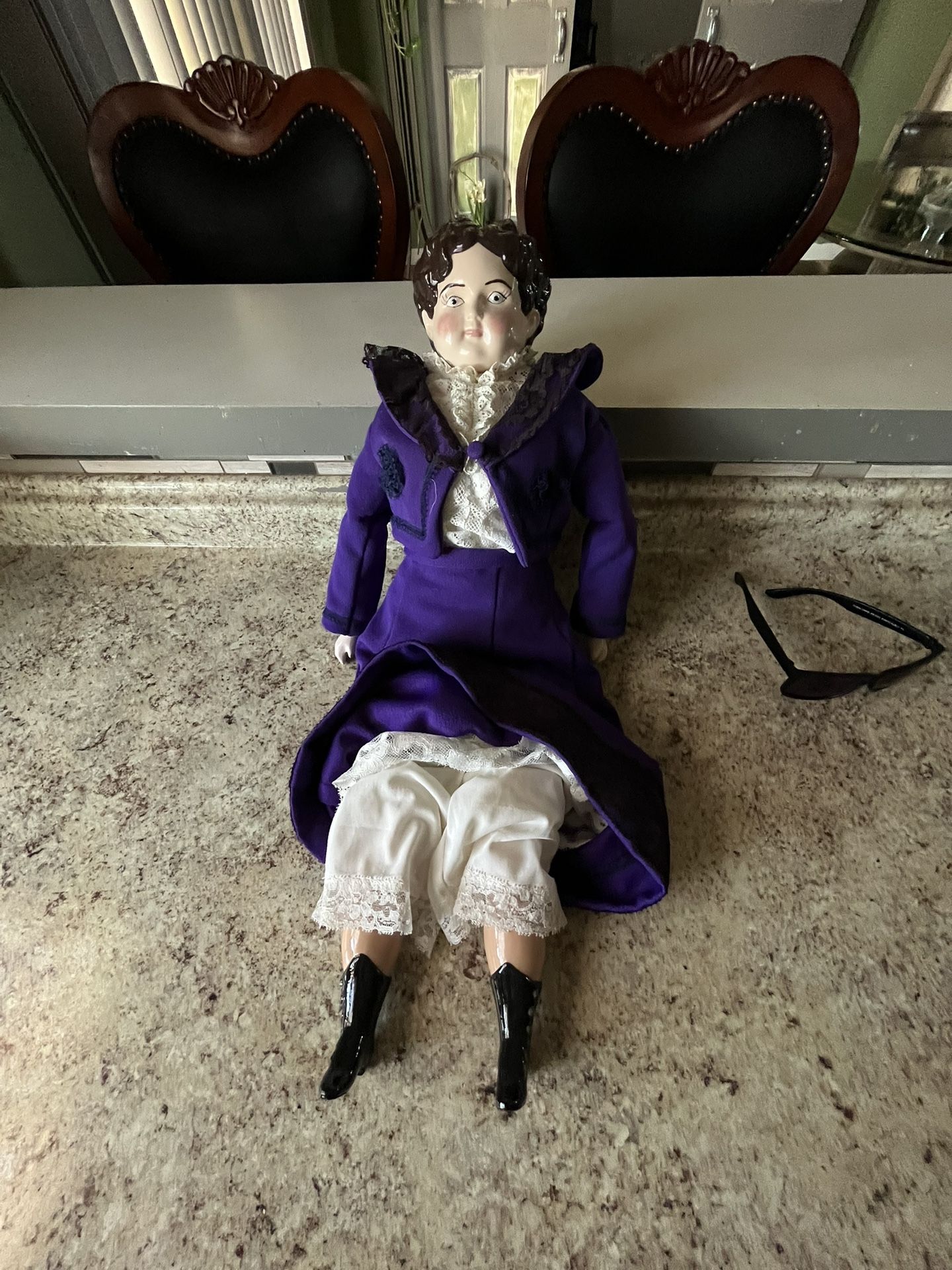 Vtg-Porcelain Headed Doll