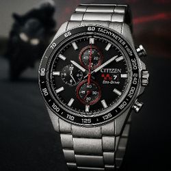 Citizen Men's Sport Casual Chronograph Eco-Drive Silver Watch 44 MM