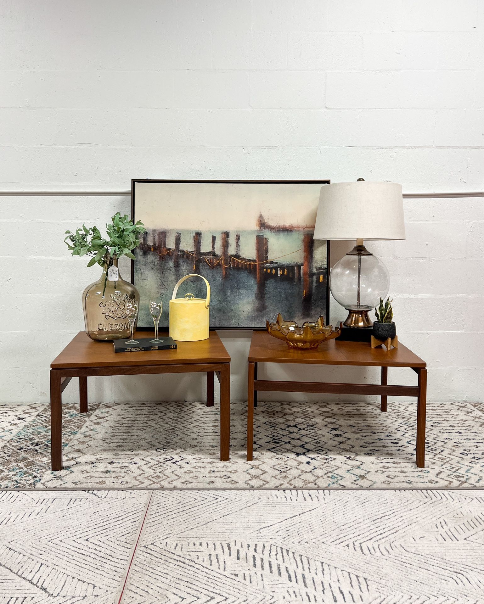 Danish Modern / Mid Century Teak End Table Pair by Deca