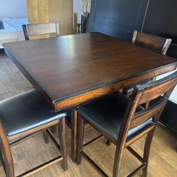Brown Bar Height Dining Table Set 