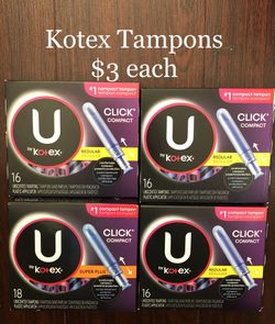 Kotex Tampons $3 each