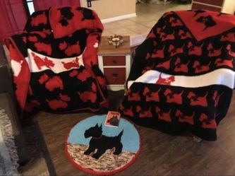 Scottish Terrier blankets, rug, book