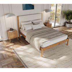 Ardin Solid Wood Queen Bed Frame With Cream Boucle Upholstered Headboard
By Ebern Designs