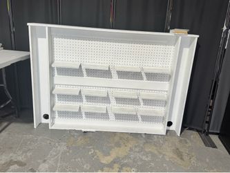 Peg board shelf unit
