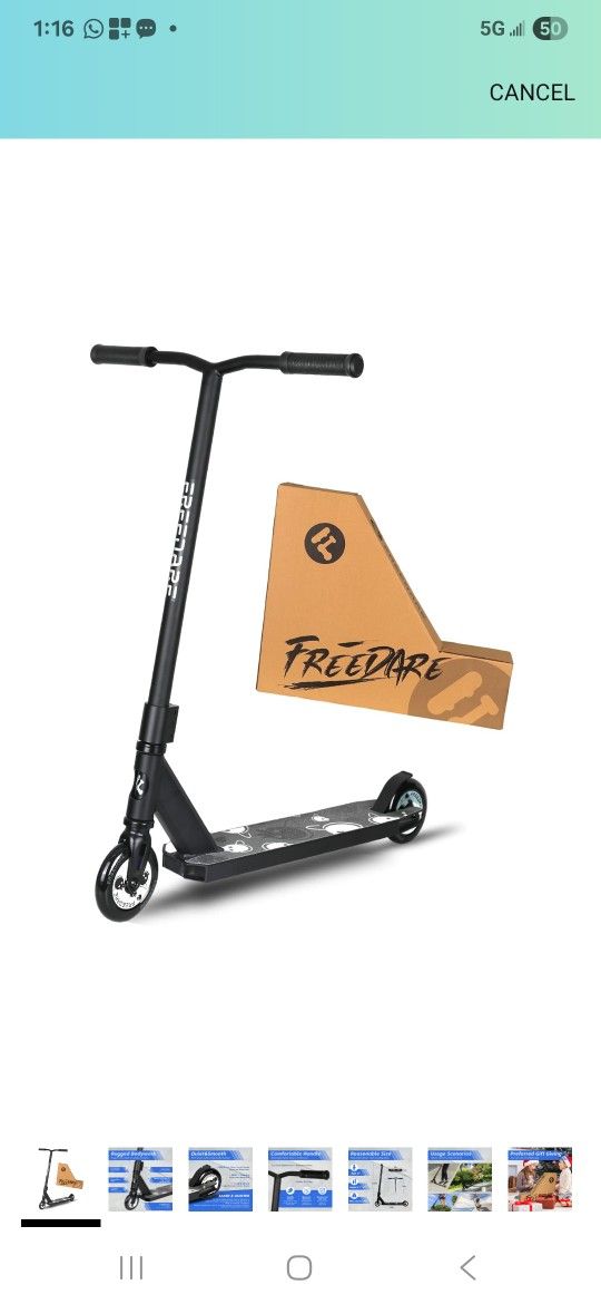 FREEDARE Pro Scooter Stunt Scooter Complete Trick Scooter for Kids 8 Years and Up, Teens, Adults, Boys and Girls Freestyle Street Scooter for Intermed