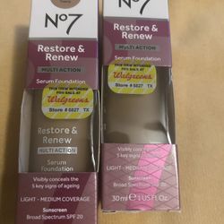 New 2 X No7 Restore & New Serum Foundation 