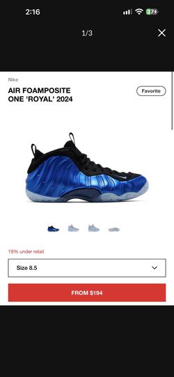 Foamposite “royal” size 8.5