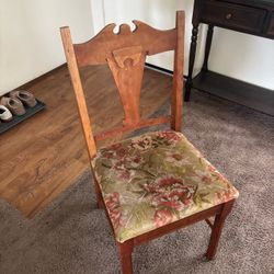 Wood floral chair