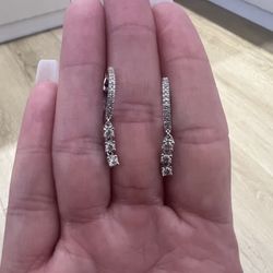 1/2 Ct 10K White Gold Earrings 