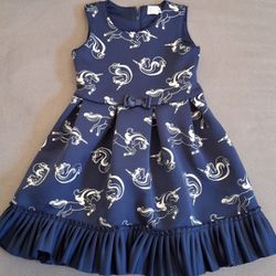 Girls Size 8 Navy Blue Unicorn Dress $10