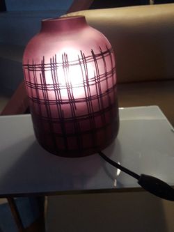 9" purple glass desk lamp