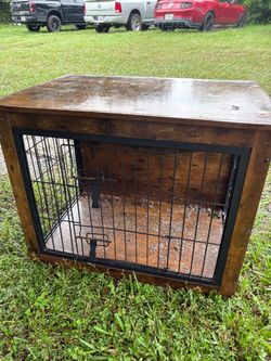 Wooden end table dog crate furniture