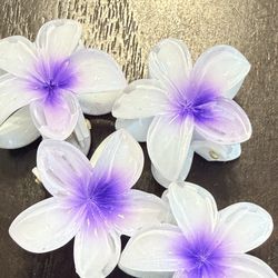 New 4 Pc Plumeria Claw Hair Clips Medium Size Price Is For Each
