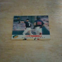 1997 Pinnacle Denny's 3D Holographic Baseball Card Featuring Jeff Bagwell.