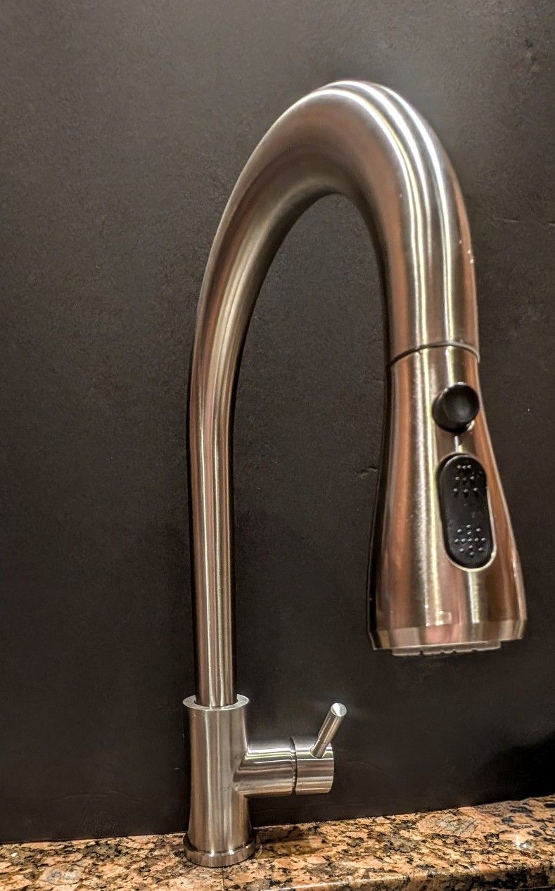 Kitchen Faucet with Pull Down Sprayer, Brushed Nickel