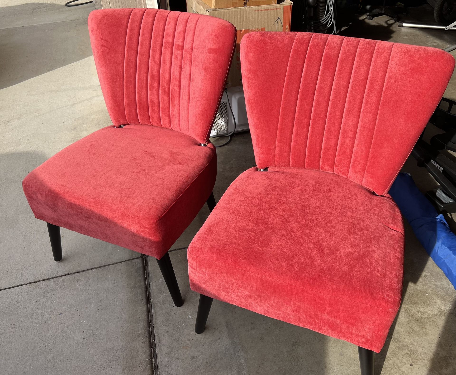 4 Red Accent Chairs ($10 Each)