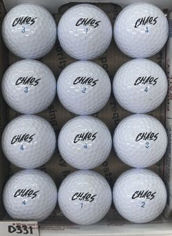 12 Wilson Chaos Golf Balls 5/4a Lot D331