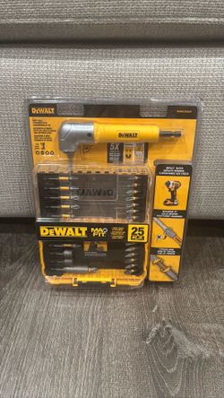 DEWALT RIGHT ANGLE ATTACHMENT WITH SCREWDRIVING BIT SET 25 PCS
