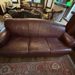 Red Leather Sofa