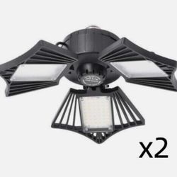 2pk Led Lights for Garage Light with 3 LED Garage Ceiling Lights Panels, Deformable LED Shop Light LED Glow Light for Garage, Basement, Workshop 6500K