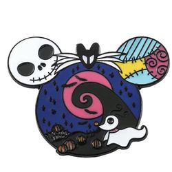 New - Nightmare Before Christmas - Mouse Ear Scene - 3Enamel Brooch Pin Jewelry 