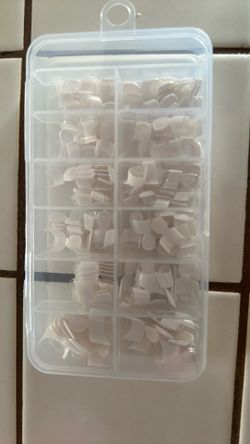 120Pcs Dual Color French Nail Tips Set With Handles, French Tip Nail Tips, Transparent & White, Thin Back Edge, Numbered For Easy Selection, Boxed Pre