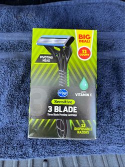 3 boxes of Kroger Sensitive 3 Blade Disposable Razors 12 Count