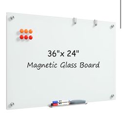 Magnetic Tempered Glass Dry-Erase Whiteboard - new