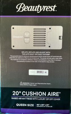 Beauty rest 20 inch cushion air bed - new - unopened box