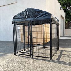 $170 (New in box) Heavy duty kennel with cover dog cage crate pet playpen (4’l x 4’w x 4.5’h)