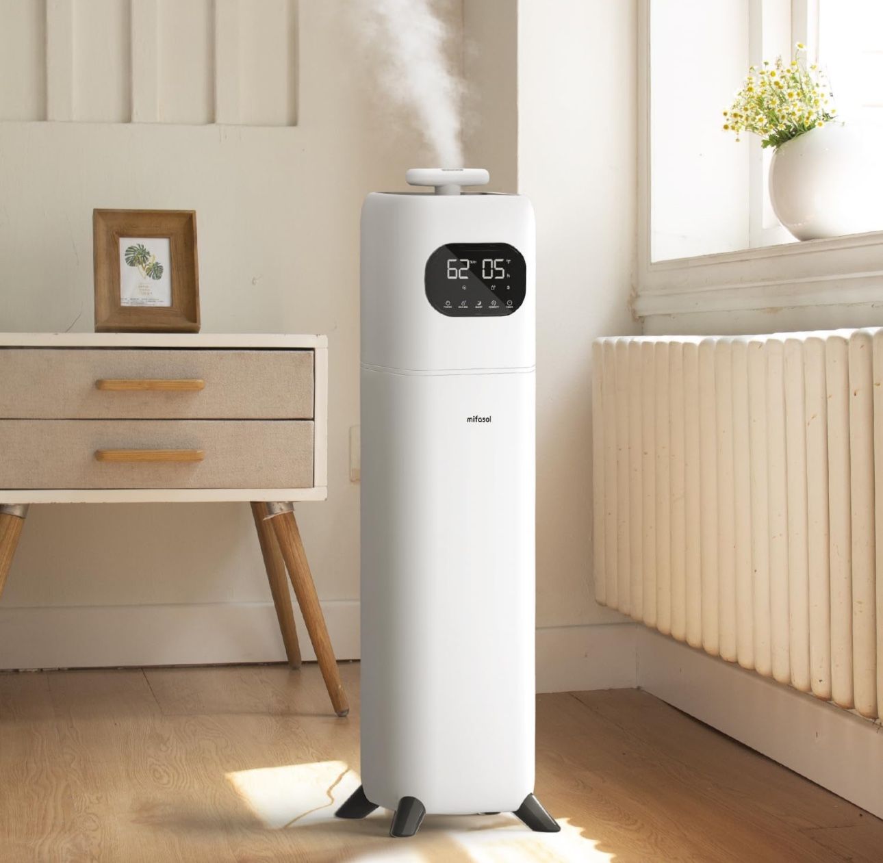 Humidifiers for Large Room Home, 2.3Gal/9L Quiet Humidifiers for Bedroom with Timer, 360°Nozzle, Aroma Box, 3 Speed Ultrasonic Cool Mist Humidifier wi