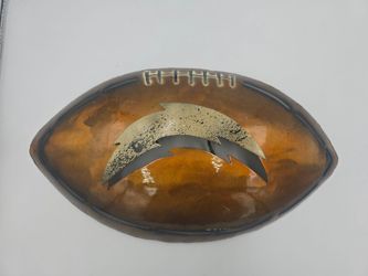 LA Chargers NFL Football-Shaped Metal Wall Art