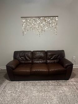 Brown Italian leather couch