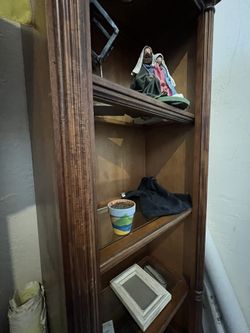 2 Classic Solid Wood Bookshelves