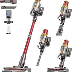 Cordless Vacuum Cleaner, 580W 48Kpa 65Mins Vacuum Cleaners for Home, Self-Standing Stick Vacuum with Auto Scrapping Dust Tech, Low Noise Rechargeable 