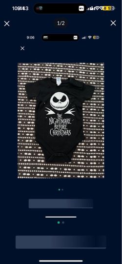 Brand New 6 Month Nightmare Before Christmas Onesie