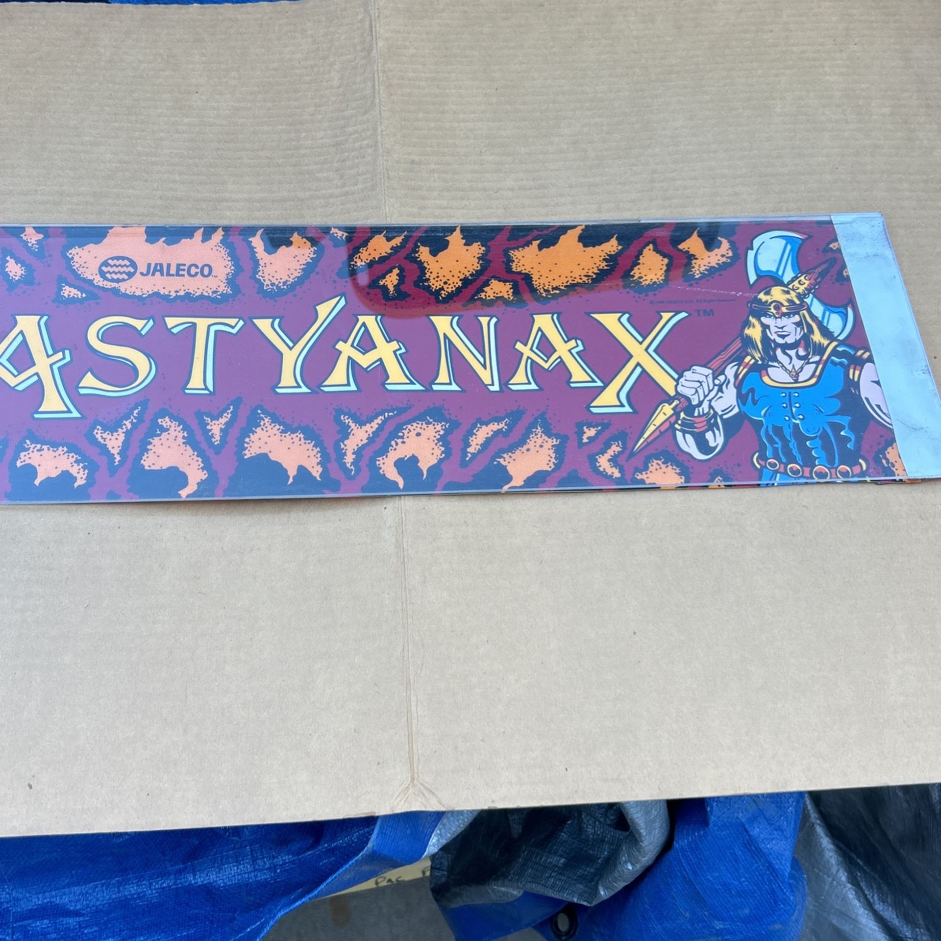 Original Astyanax Jaleco Arcade Video Game Marquee Translight