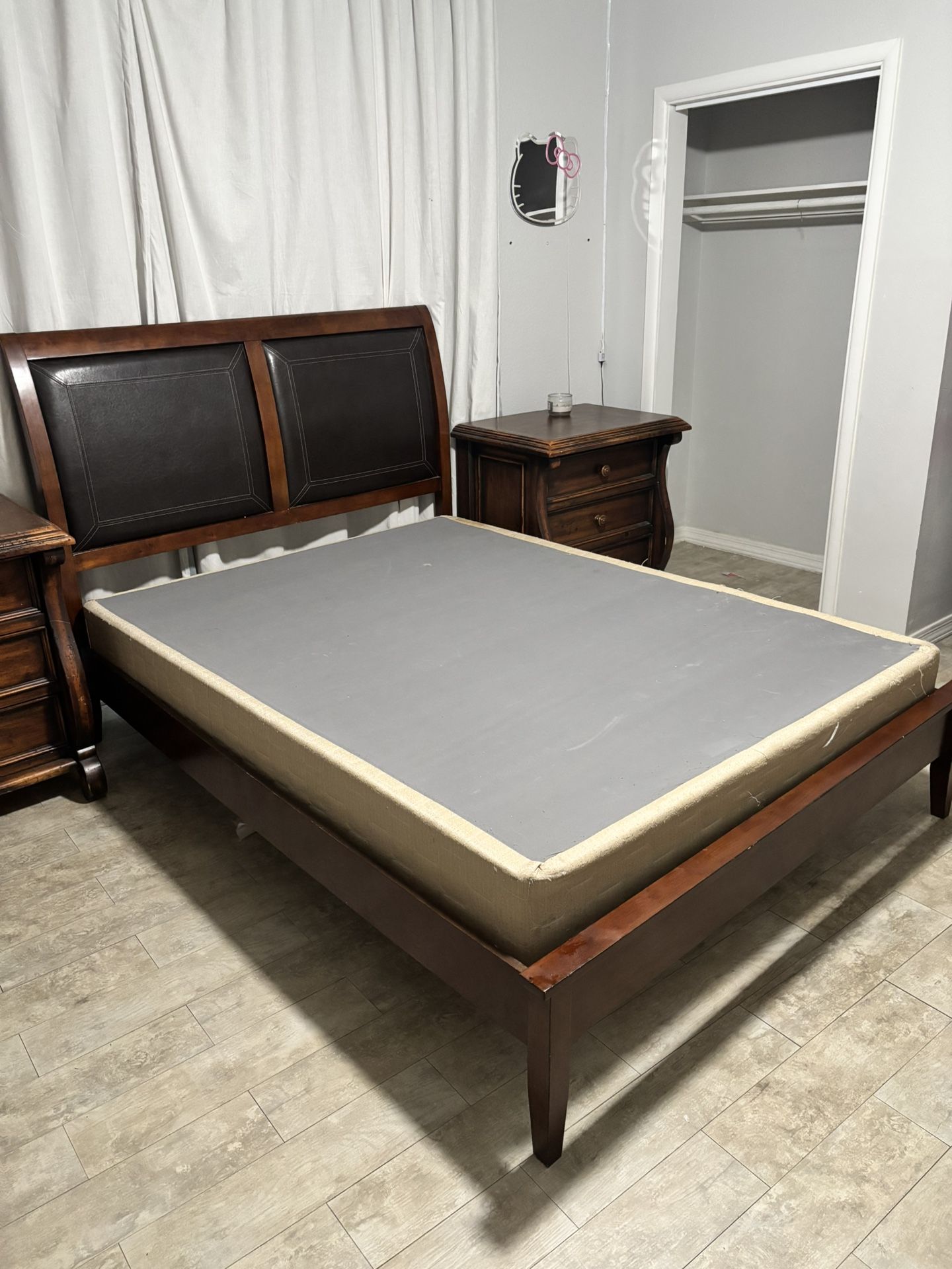 Queen Bed Frame Set Real Wood