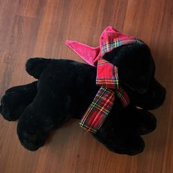 Christmas Soft Stuffed Black Dog