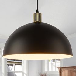Modern Black Dome Pendant Light – Matte Finish 