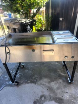 Carrito para tacos placha grande de 3 charolas