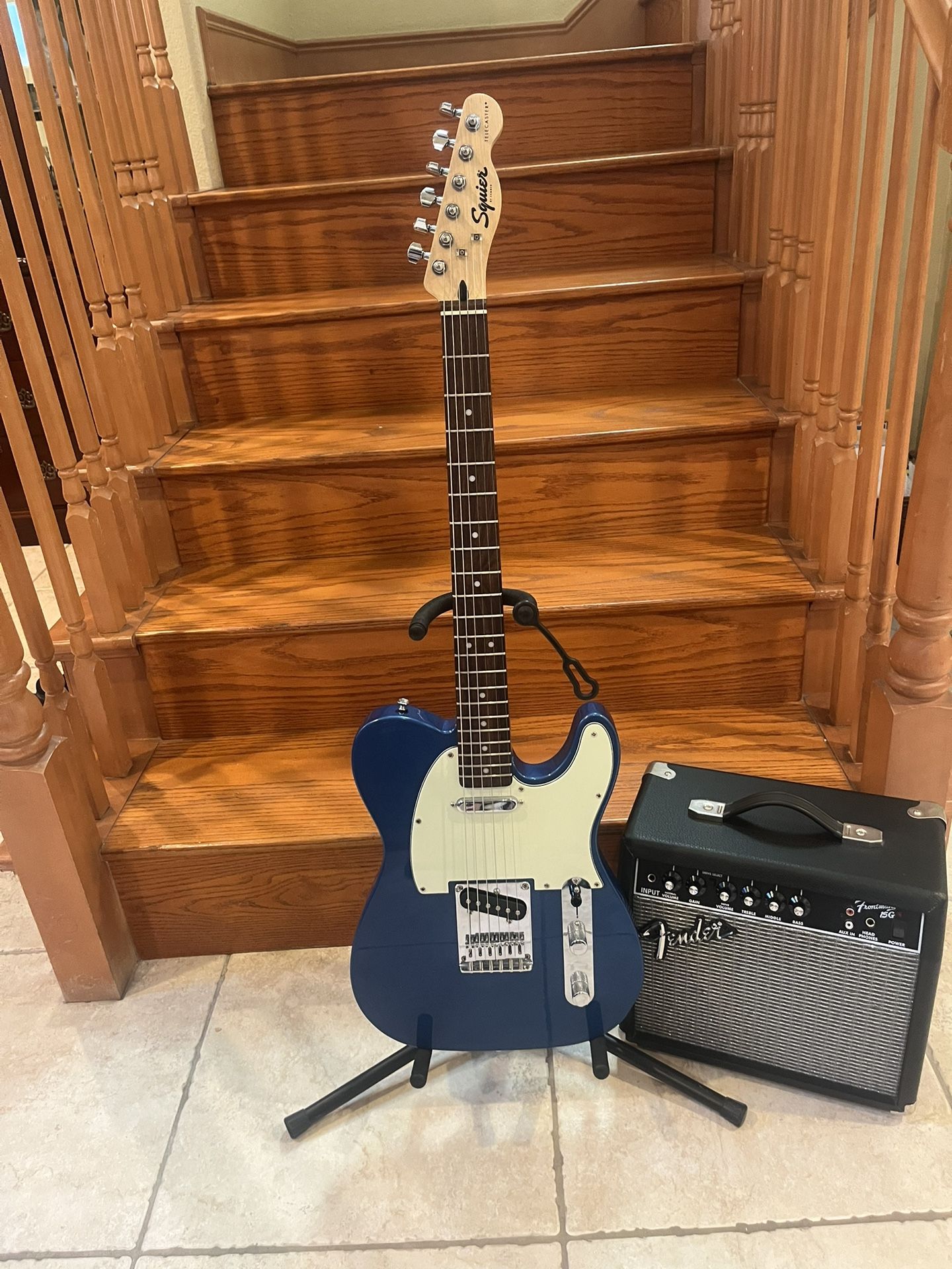 Squier Telecaster Electric Guitar (Mint) W/ Fender Amp