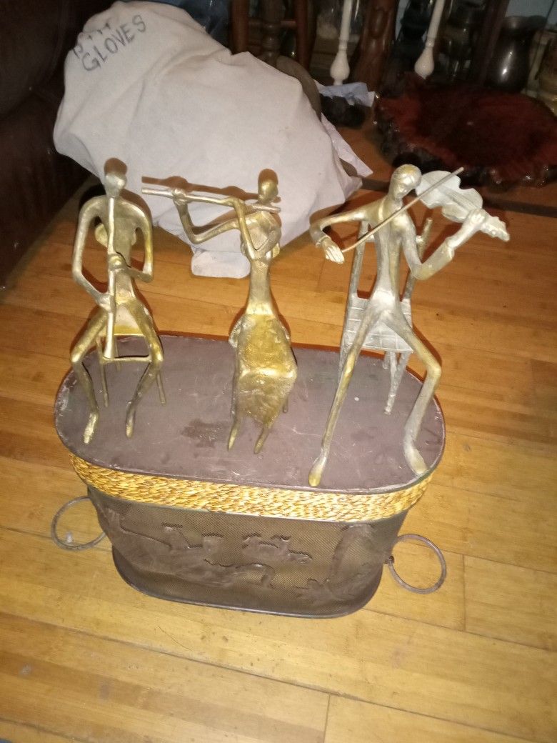 Three Piece Copper Abstract Musicians Figurine