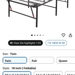 Twin metal Bed Foldable