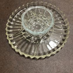 Vintage Glass Appetizer Tray