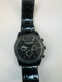AKRIBOS XXIV Mens AK736BK Black Chrono Stainless Steel 45mm Watch 133550
