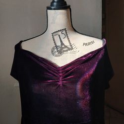 Purple velvet off shoulder dress size 2XL
