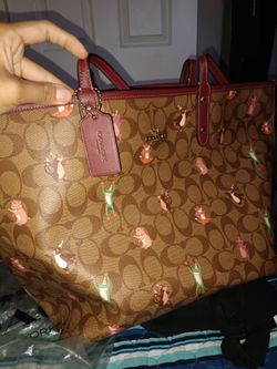 Coach Signature Tote Bag with Animal Print