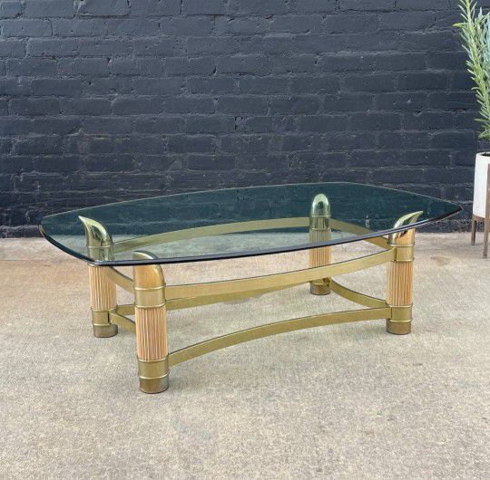 Italian Mid-Century Modern Brass Horn Style Coffee Table, c.1970’s - Delivery Available